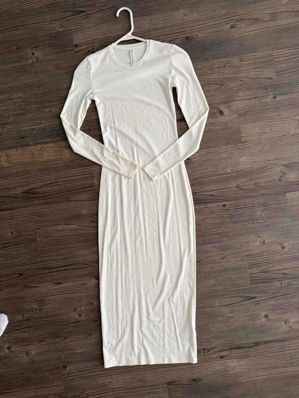 Aritzia Cream Long-Sleeve Maxi Dress